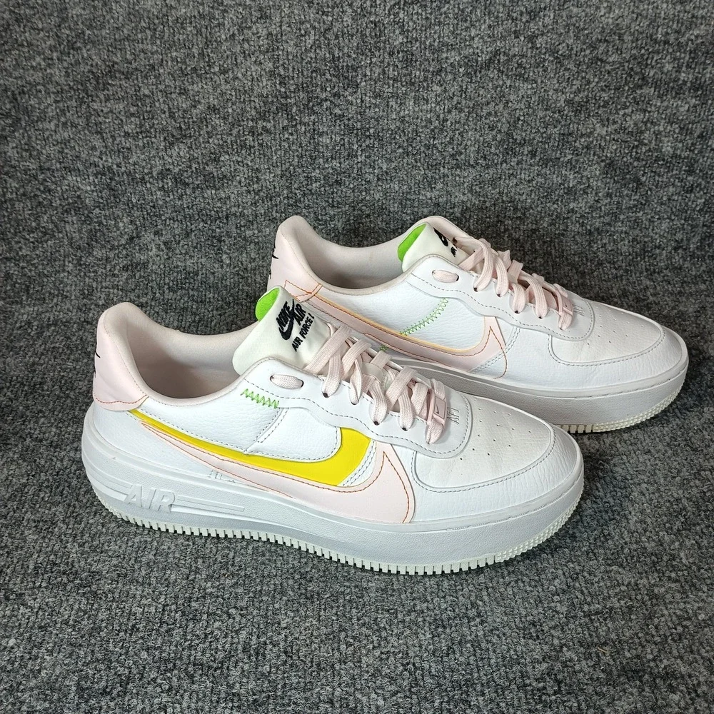 Nike Air Force 1 PLT AF ORM Sneakers Womens 10.5 White Pink Platform AF1 Shoes